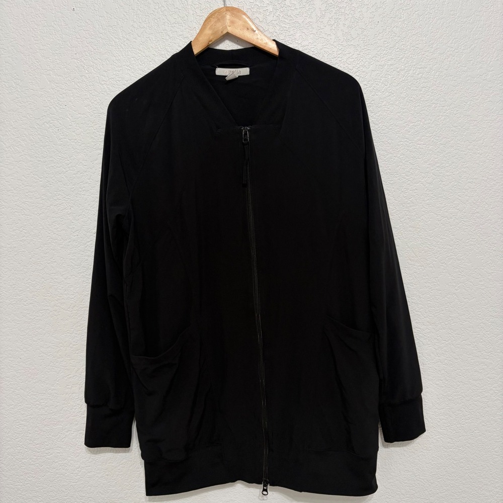 Zella Womens Black Full Zip Lightweight Bomber Jacket Activewear Medium M